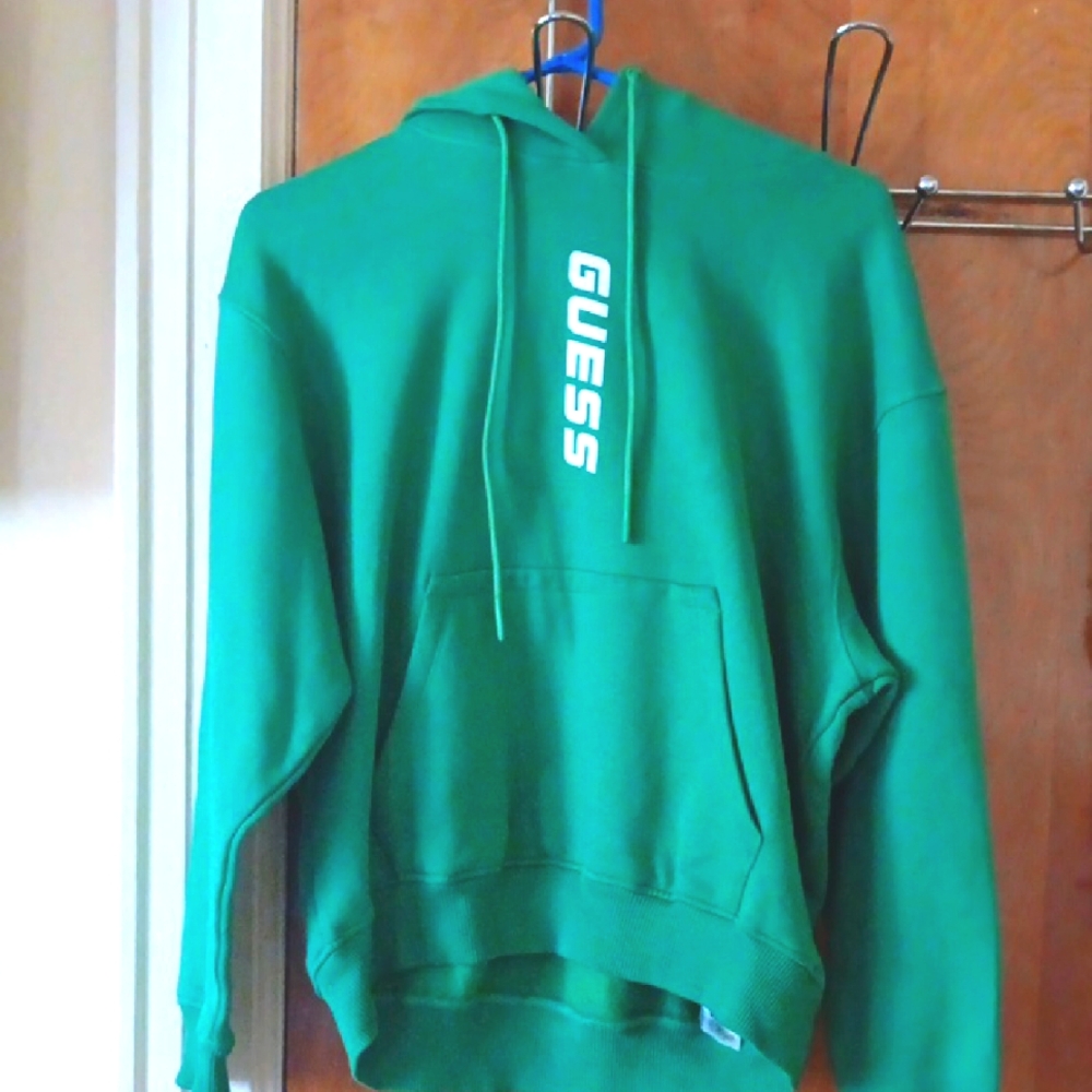 Guess Womens Green Logo Hoodie